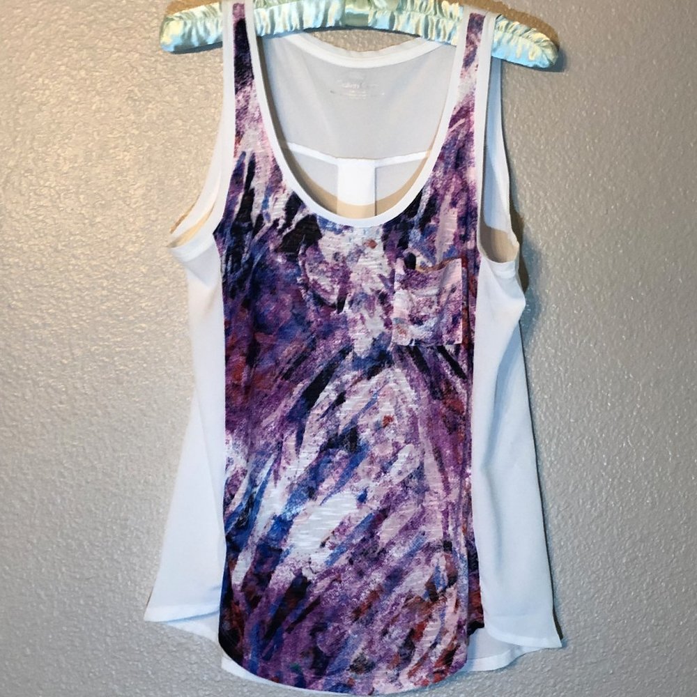 Purple and White Calvin Klein Tank Top